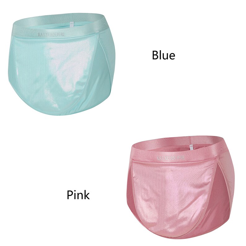 Flap Men's Briefs, Fluorescent Color Shiny Boxer Briefs, Men's Separate