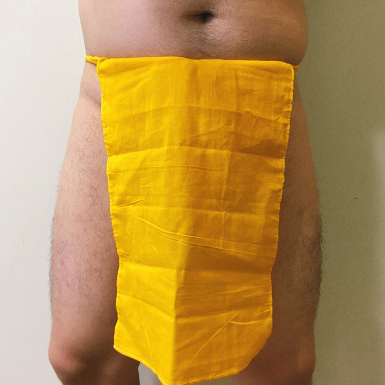 Japanesestyle Cotton Loincloth, Yellow Underwear Men's Loincloth