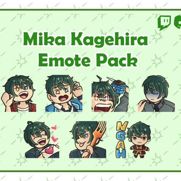 Mika Kagehira Emote Pack for Twitch Discord Youtube