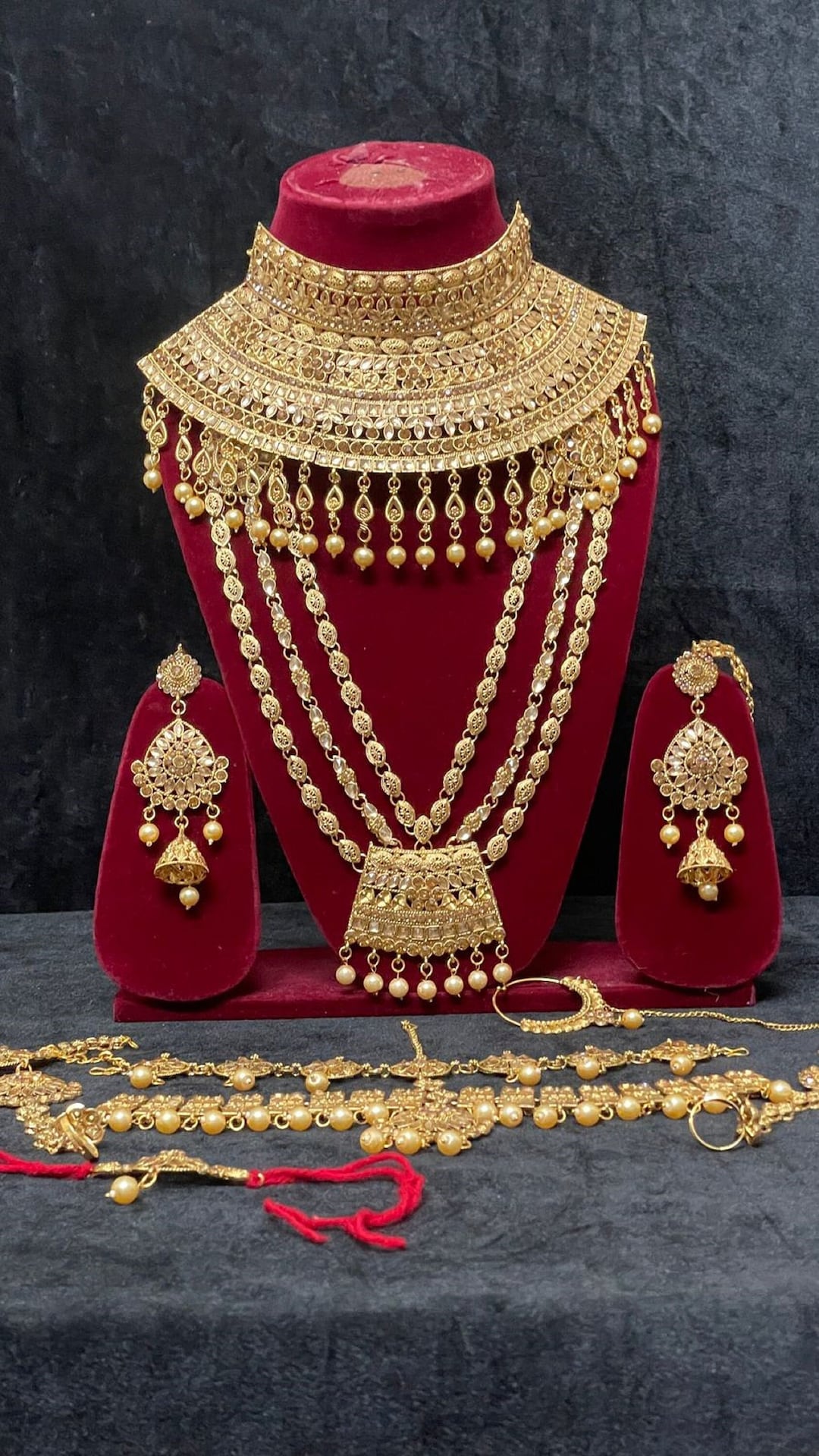 Indian Bridal Jewelry Set/full Bridal Set/gold Plated Kundan Etsy