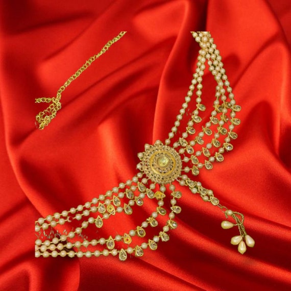 Bollywood Indian Style Gold CZ AD Bridal Kamar Bandh South Waist Belt  Jewelry
