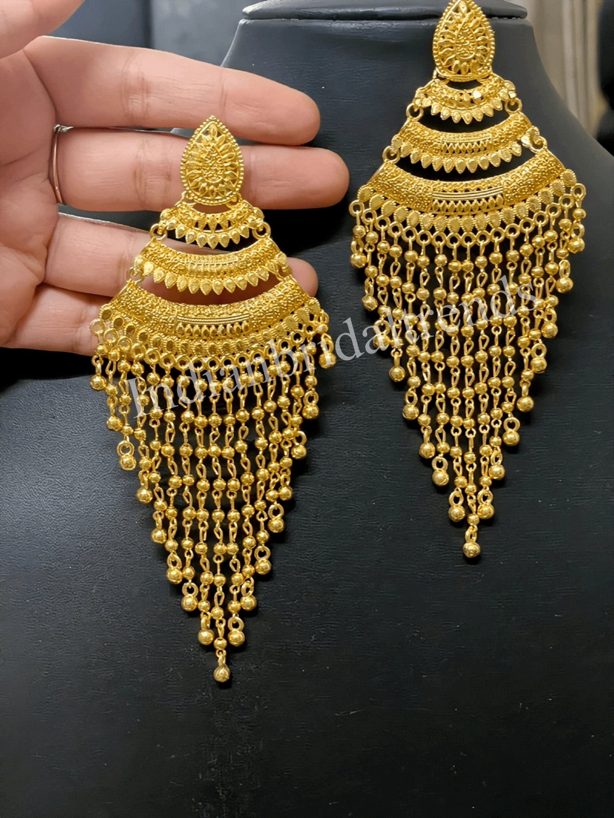 Real Gold Tone Kerala Nagapadam Jhumkas - Big Size – Happy Pique