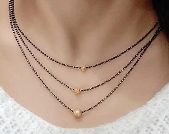 Mangalsutra, Gold Plated Mangalsutra, Bollywood Actress Mangalsutra,Indian Jewelry,Dokya mangalsutra, South indian jewelry,Black Bead Chain