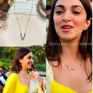 Kiara Advani Wedding Inspired Gold Diamond Mangalsutra, Bollywood Actress Mangalsutra, Mangalsutra Modern,Mangalsutra Pendant