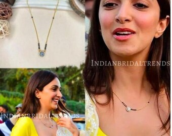 Kiara Advani Wedding Inspired Gold Diamond Mangalsutra, Bollywood Actress Mangalsutra, Mangalsutra Modern,Mangalsutra Pendant