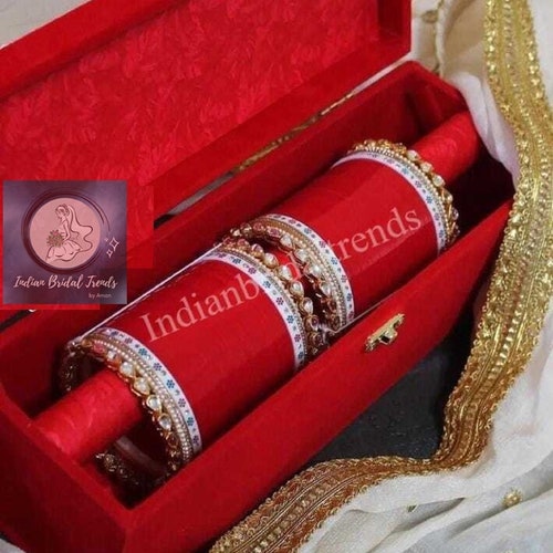 Indian Bridal Chura Punjabi Daily Wear Chura Trending Dulhan Chuda Valentine's Day Gift for selling Her Wedding Chuda Bangles Set Traditional Choora