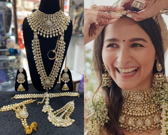 Pearl Choker Set Sabyasachi Jewelry Indian Gold Necklace Set Bollywood  Jewelry