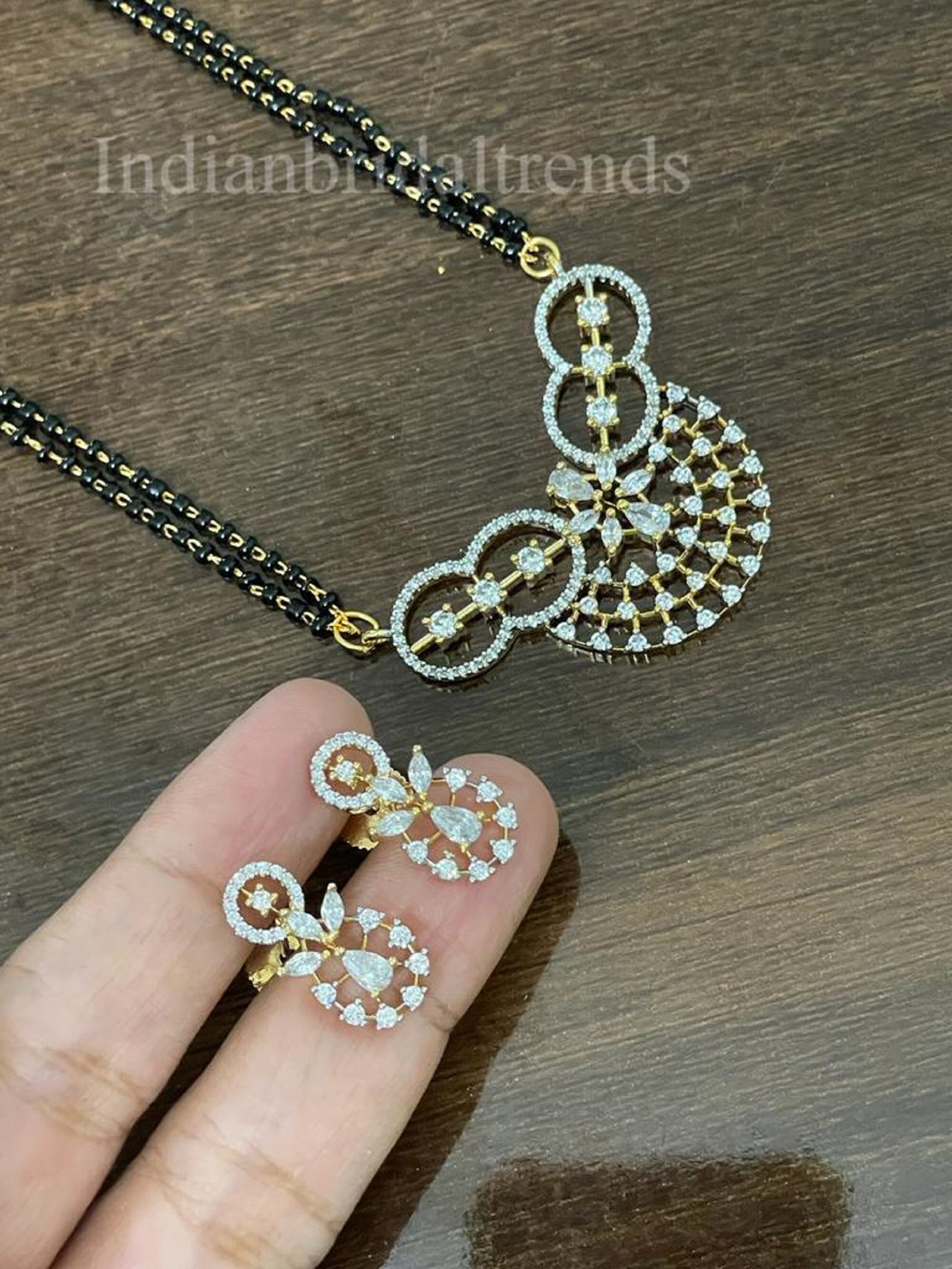 Short diamond mangalsutra clearance