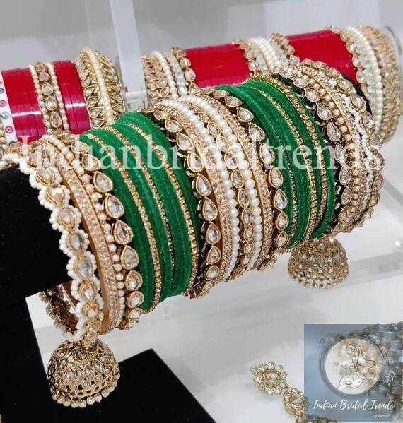 Silk thread shop bangles with latkan
