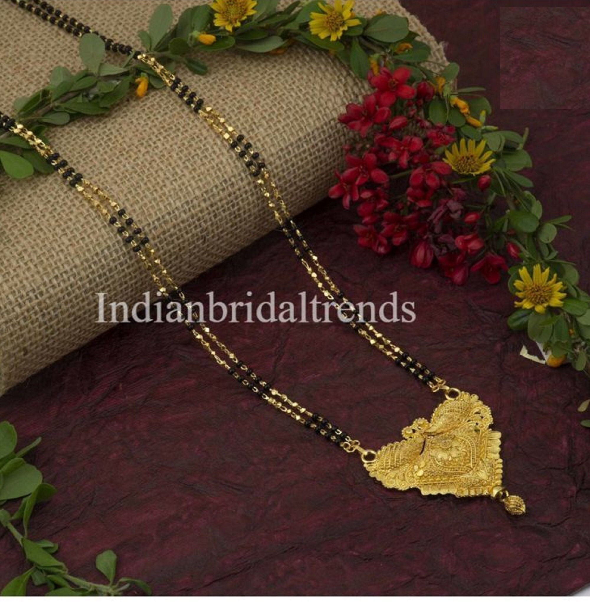 Indian mangalsutra Chain Black Beads Chain Mangalsutra Gold plated Mangal sutra South Indian Jewelry Mangalsutra Indian Jewelry Mangalsutra