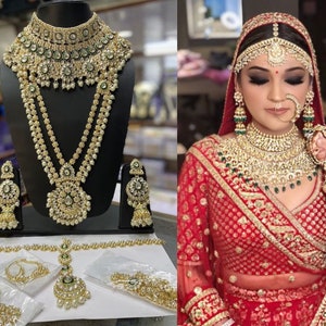 Sabyasachi Inspired Indian Bridal Jewelry Bollywood Wedding Bridal Set Jodha Akbar Gold Necklace Set Indian Wedding Jewelry Bridal Jewelry