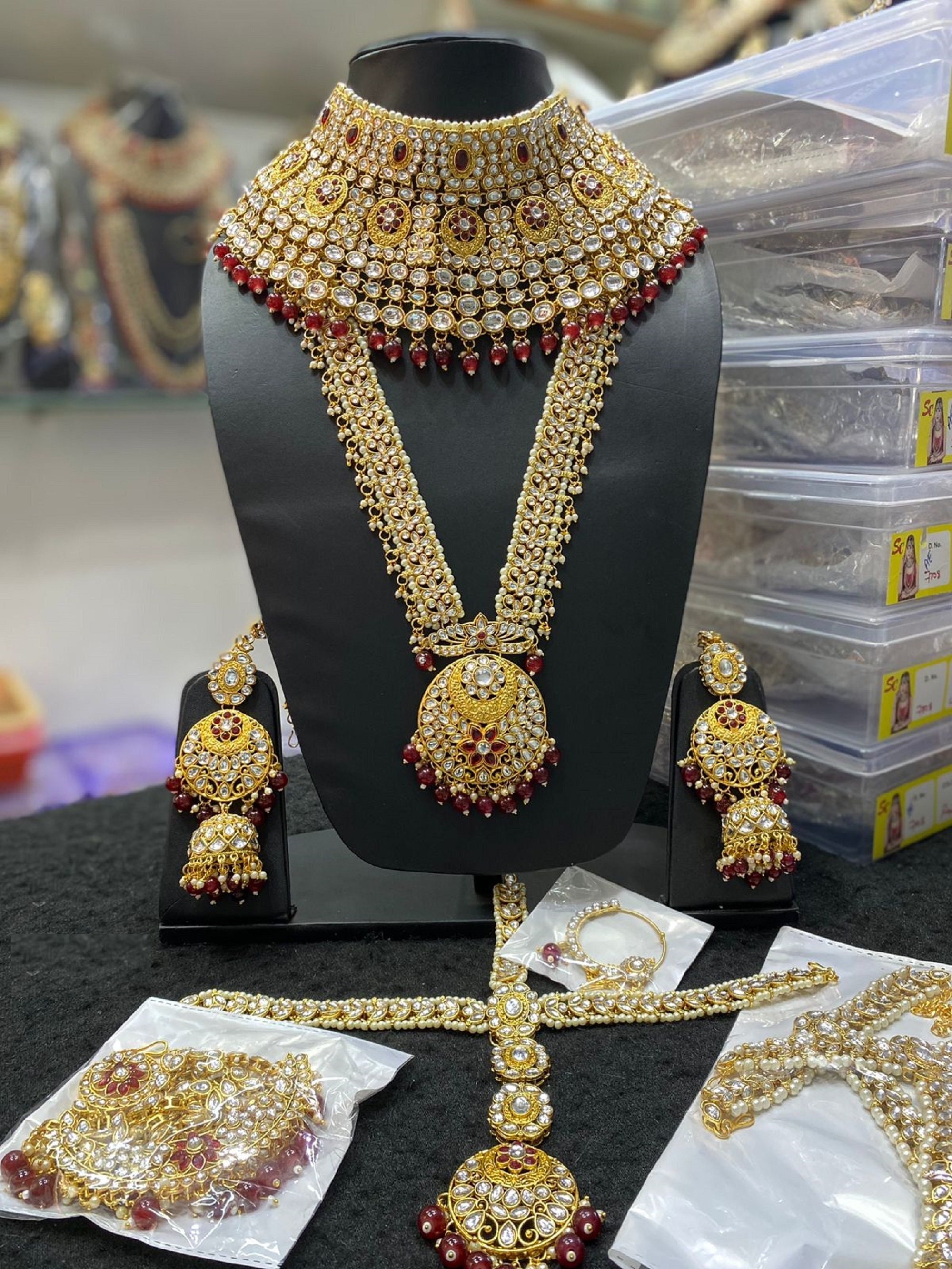 Red indian jewellery set sale