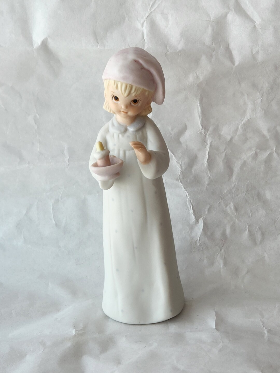 Lefton China Evening Prayer Handpainted Figurine 6 White Porcelain