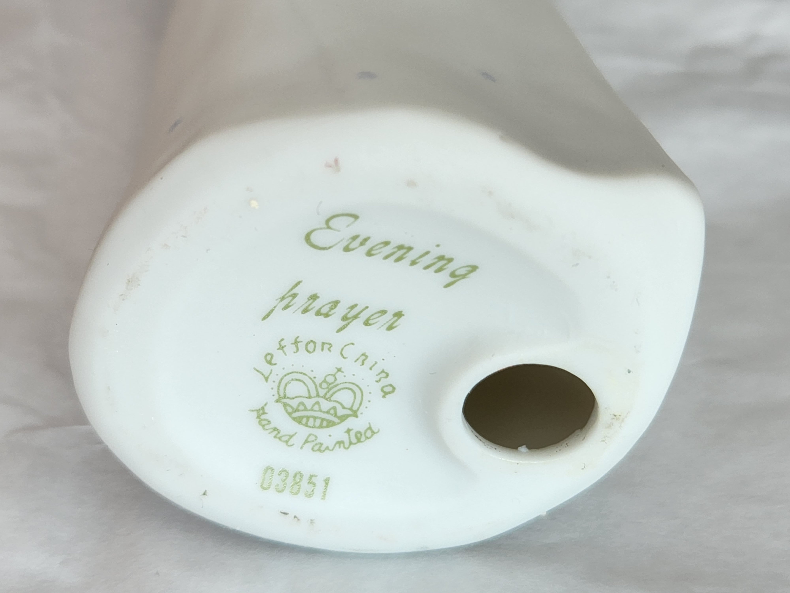 Lefton China Evening Prayer Handpainted Figurine 6 White Porcelain