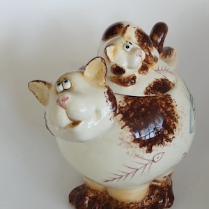 Lindo gato bobblehead tarro de galletas de gatito
