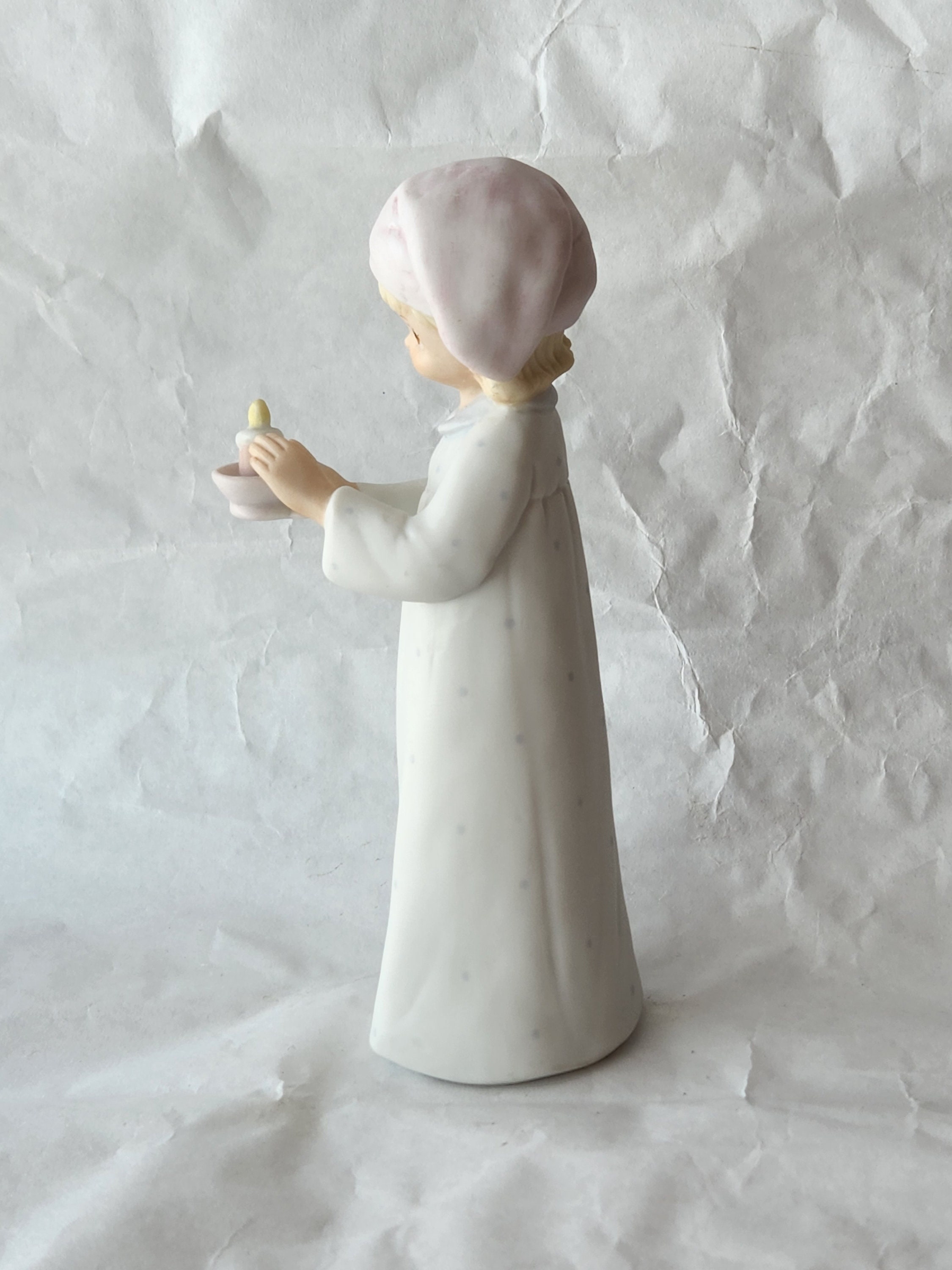 Lefton China Evening Prayer Handpainted Figurine 6 White Porcelain