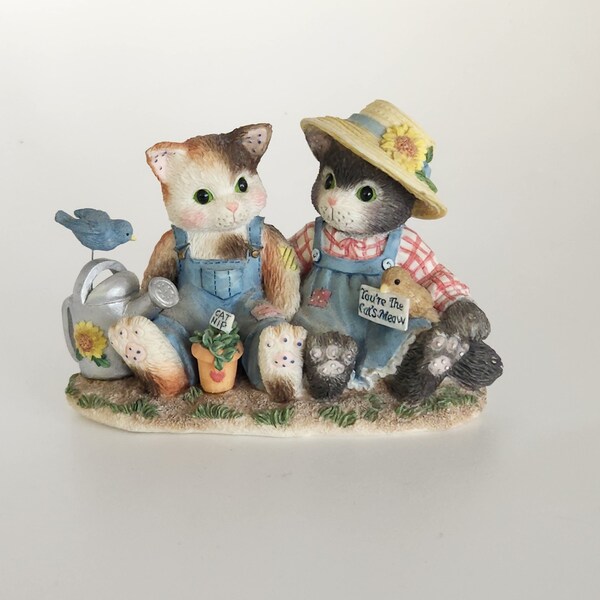 You's The Cat Es Meow von Calico Kittens Serie Kunstharz Katzen Figur 2.75 in tall EUC von Priscilla Hillman für Enesco 1996 #204005