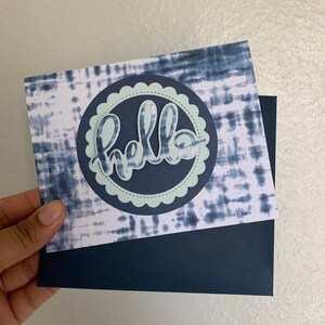 Hello Greeting Card | Blank Card | Card | Handmade Greeting Card | Thinking of You Card | Blank Inside | Greeting Card |