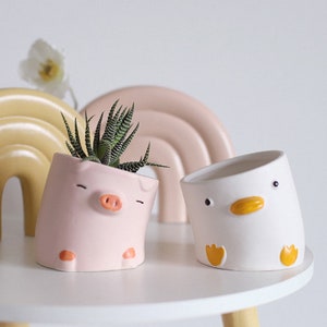 Cute Mini Planter Succulent Planter Indoor Plant Pot Office Desk Decor Pen Pencil Holder image 1