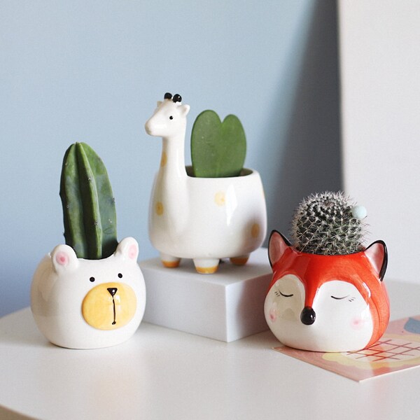 Cute Mini Planter Succulent Planter Indoor Plant Pot Office Desk Decor Pen Pencil Holder