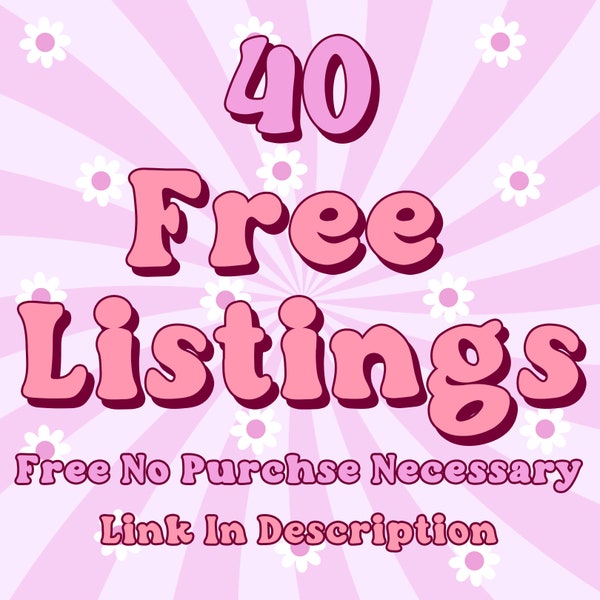 No NEED A PURCHASE Etsy Free Listings 40 Free Etsy Listings List 40 Product free 40 Listing Credit Get Free Listing Link To Open Etsy Store