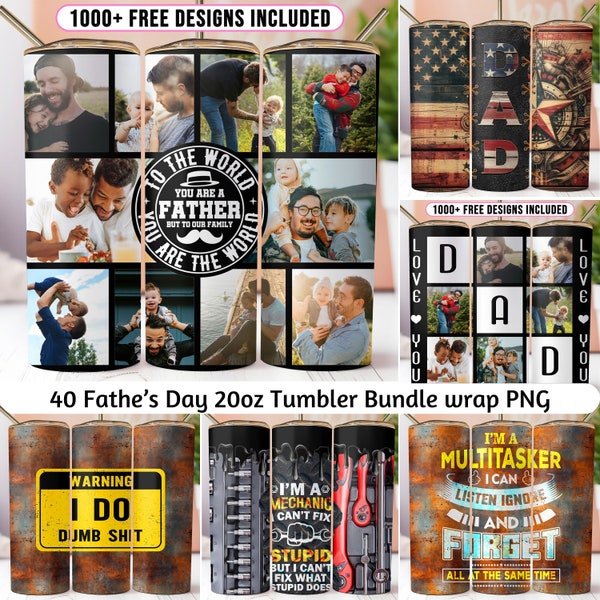 40 Father's Day 20oz Tumblers wrap Bundle PNG, Father-Son tumbler Sublimation design, Man Father Husband Tumbler PNG, Dad tumbler wrap,