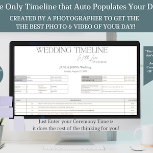 Automated Wedding Timeline Template calculator - Google Sheets