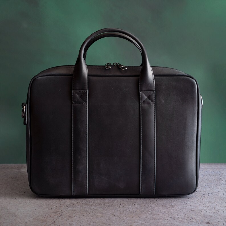 Briefcase Crossbody Bags Men Leather Briefcase Men Etsy