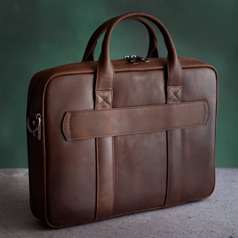 Briefcase Crossbody Bags Men Leather Briefcase Men Etsy