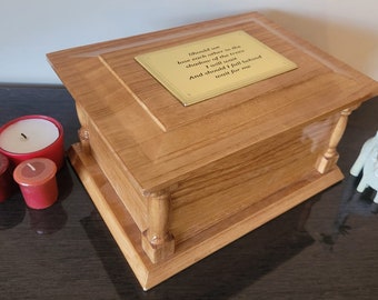 single solid paulownia wood casket/urn for Keepsake/burial/cremation.free delivery/engraved plaque/cotton and plastic bag for ashes.