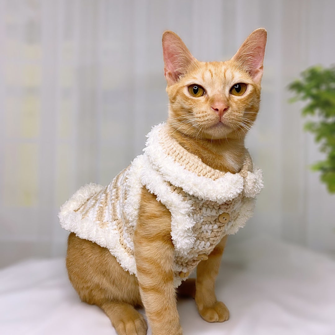 Handmade Crocheted Sweater for Cats Sweater Jacket Pet Etsy