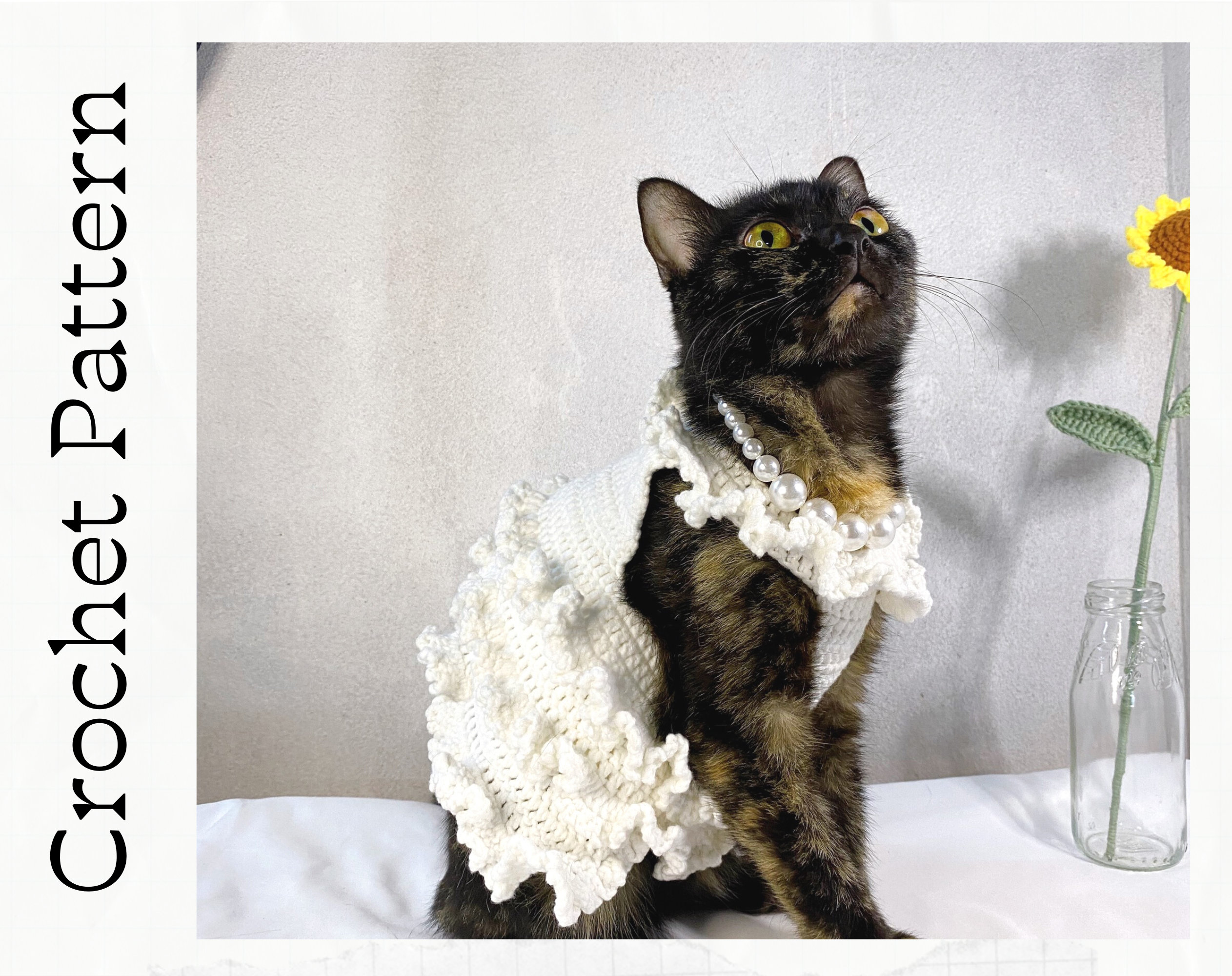Crochet Pattern Wedding Dress for Cats PDF Instructions for Etsy