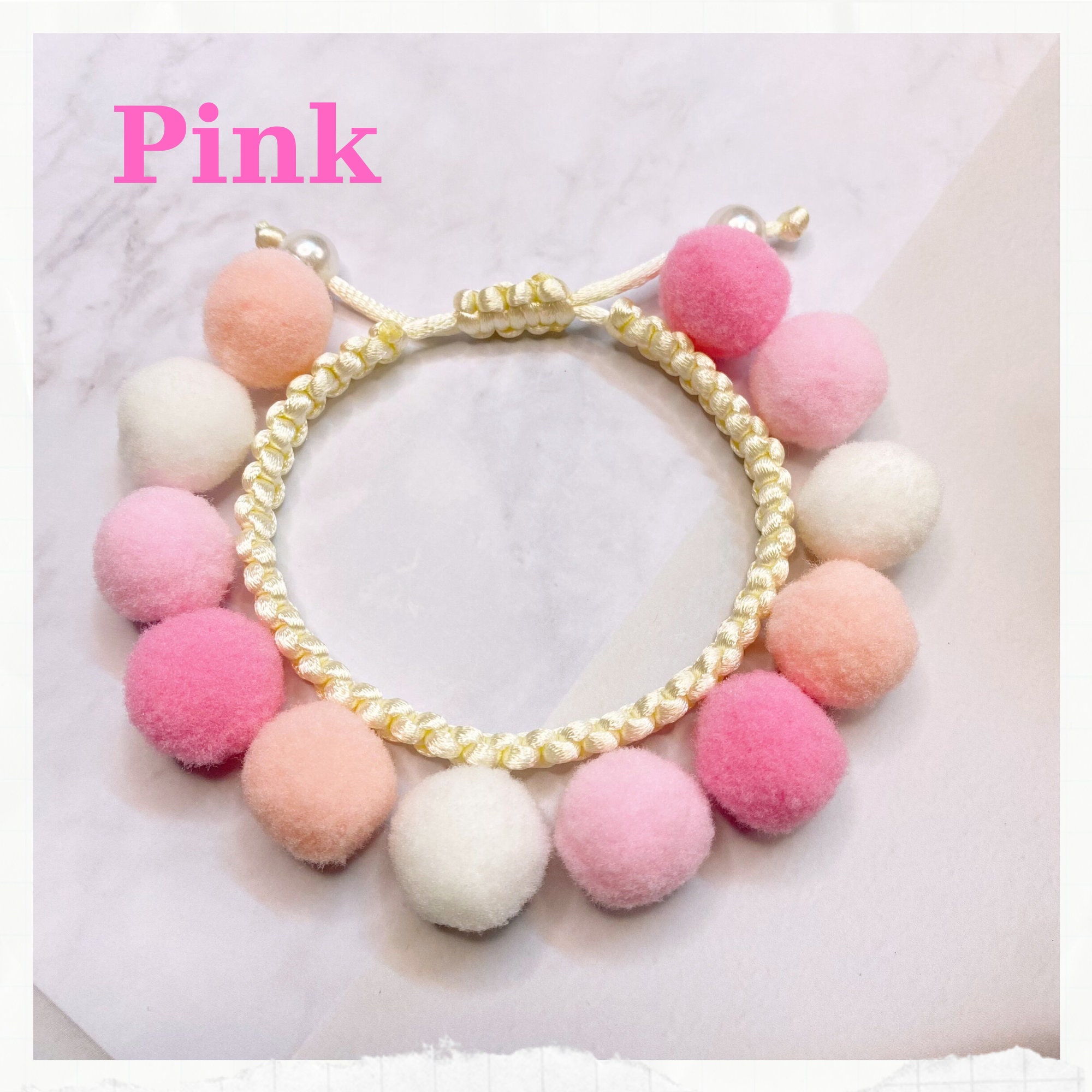 Pom Pom Adjustable Pet Collar Dog and Cat Pompom Necklace Pet Etsy