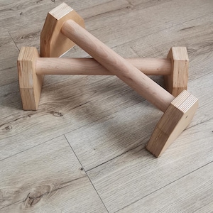 Paralelas de madera: barras de entrenamiento para hacer el pino, equipo de calistenia