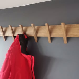 Oak wood rack / Wood coat rack / Wall mounted coat rack / Modern rack /Clothes hanger made of solid European oak