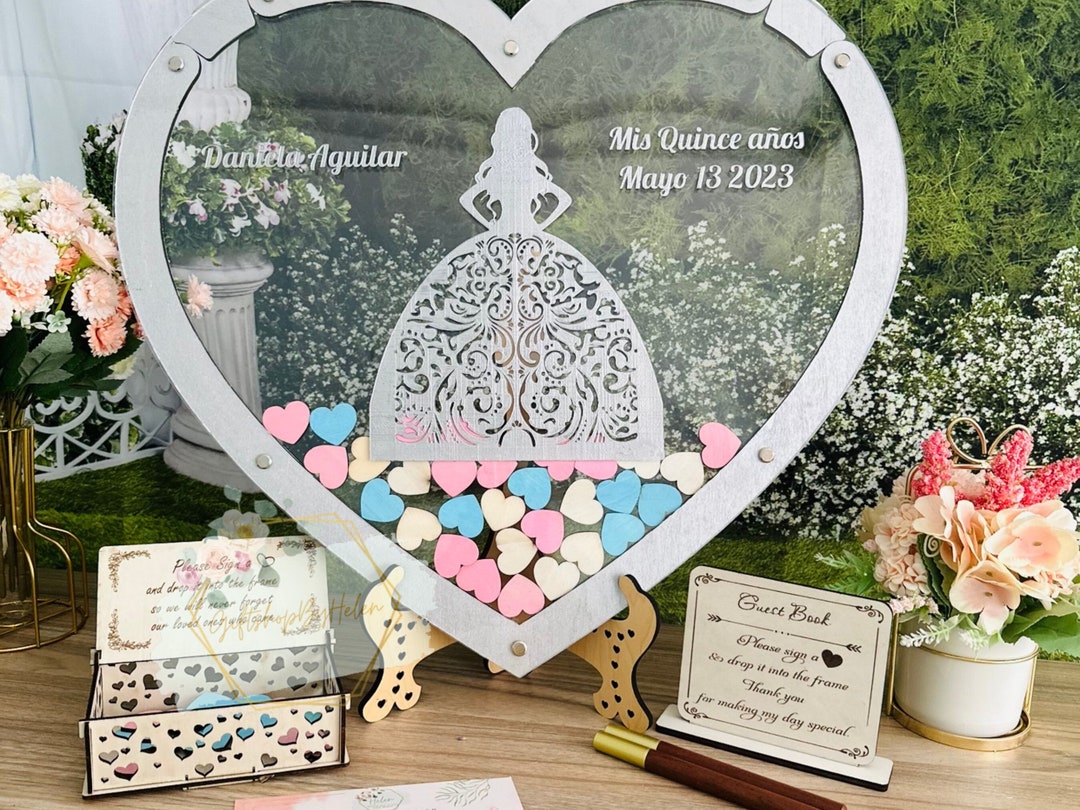 Quinceaneras Sign in Book Photo Booth Quinceanera Guest Book Alternatives Acrylic Guest Book