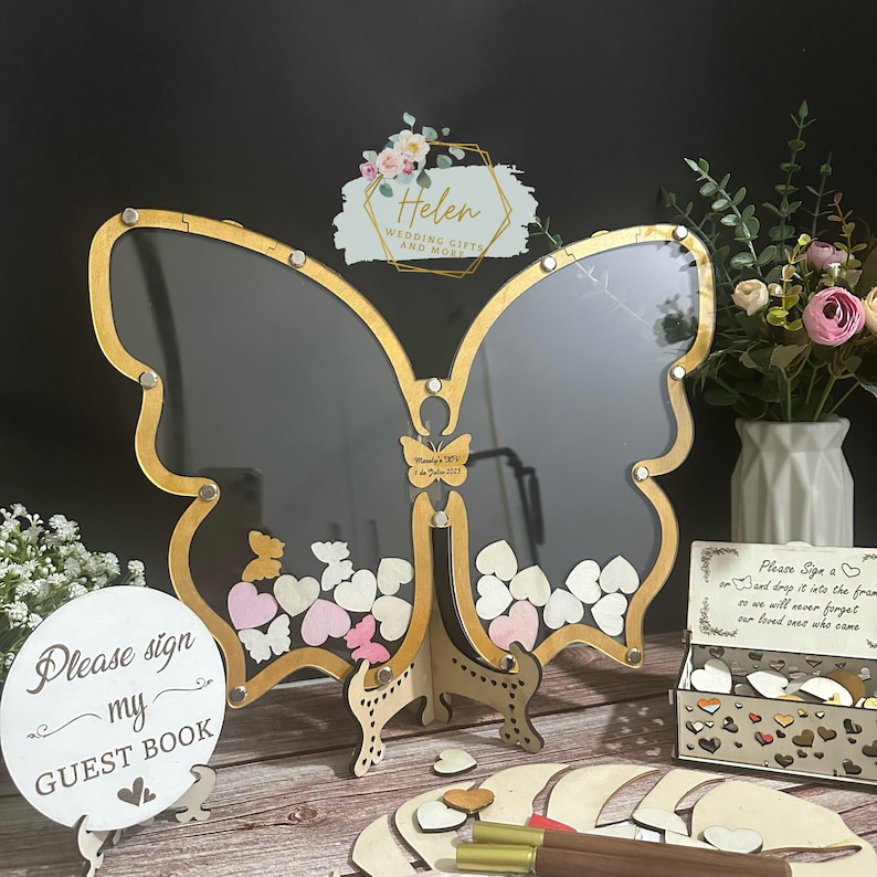Vintage Butterfly Quinceañera Guest Book Sweet 16 Guest Book Etsy