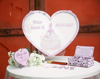 Quinceanera Guest Book Alternative Wood Drop Box Guest Book Wooden Heart Guest Book Frame Sweet 16 Guest Book For Quinceanera Mis Quince XV