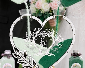 Decoratieve zandceremonieset bruiloft eenheid kaars alternatief aangepaste foto decoratieve zand eenheid set huwelijksceremonie zand gieten eenheid
