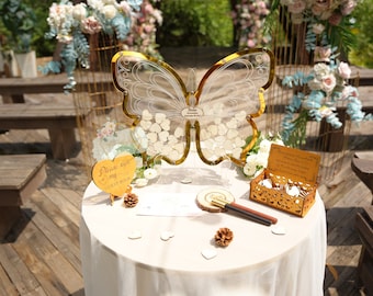 Elegant Butterfly Guest Book for Quinceañera, Make Your Quinceañera Unforgettable with a Butterfly-Themed Guest Book