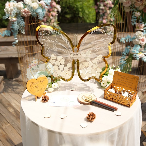 Elegant Butterfly Guest Book for Quinceañera, Make Your Quinceañera Unforgettable with a Butterfly-Themed Guest Book