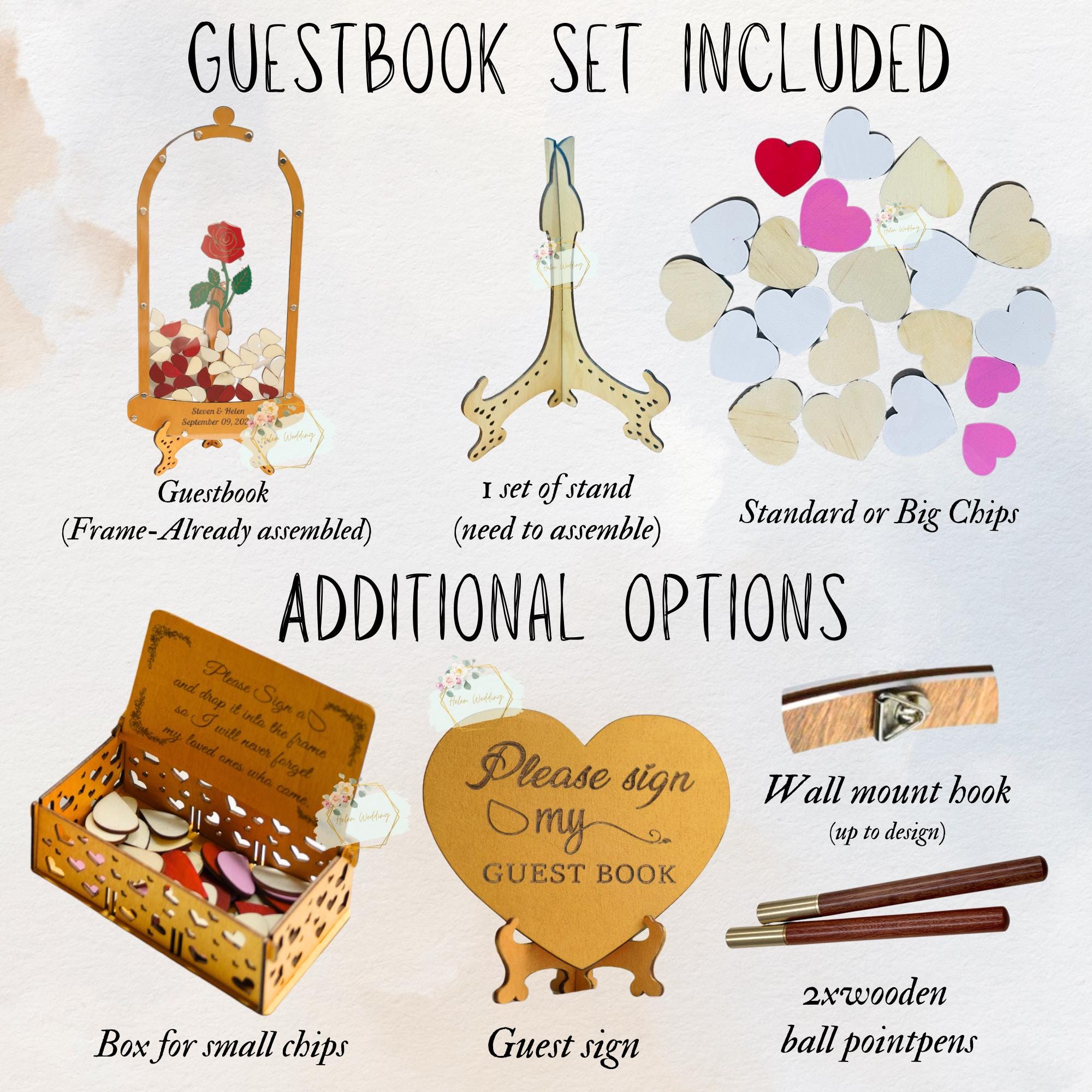 Beauty and the Beast Wedding Guest Book - Customized Guestbook for