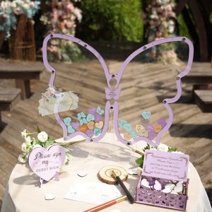 Personalized Butterfly Quinceañera Guest Book Alternative Enchanting Butterfly Guest Book Sign In Birthday Decor Sweet 16 Party Drop Box