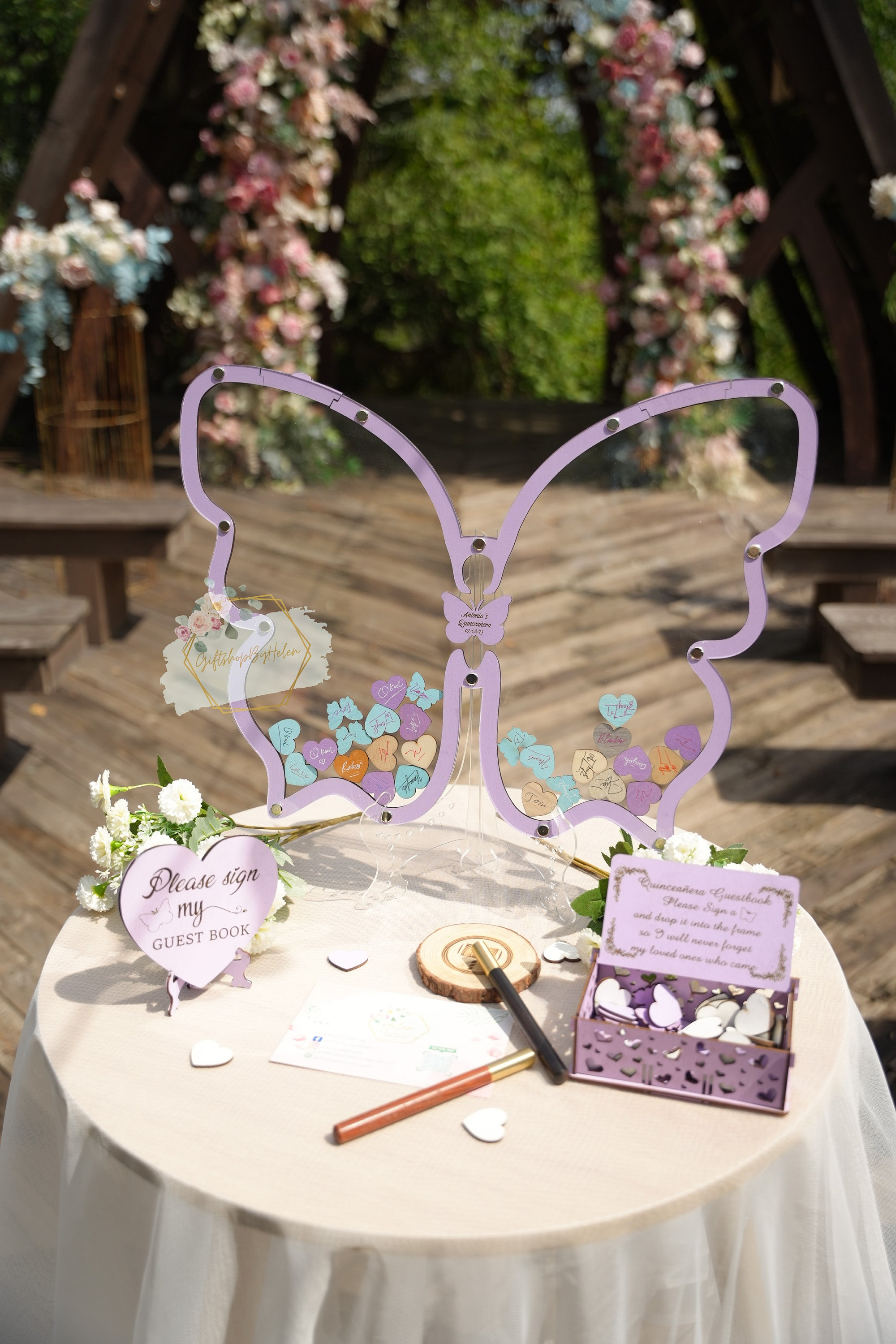 Personalized Butterfly Quinceañera Guest Book Alternative Enchanting Butterfly Guest Book Sign In Birthday Decor Sweet 16 Party Drop Box