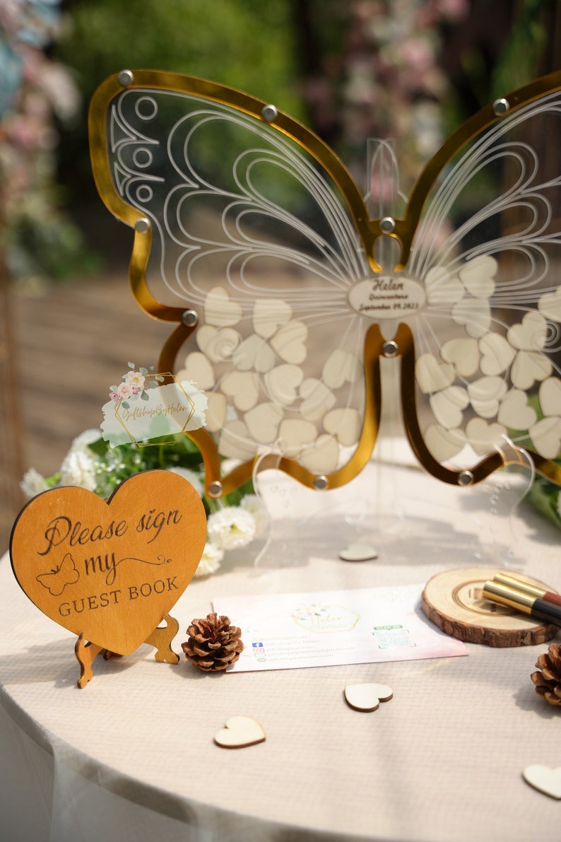 Elegant Butterfly Guest Book for Quinceañera Make Your Etsy