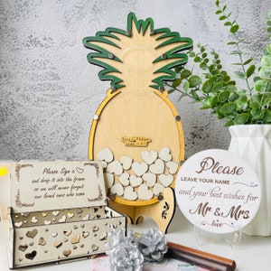 Coastal Celebration Guest Book, Pineapple Tropical Guest Book - Capture Memories of Your Celebration in Style, Pineapple Drop Box