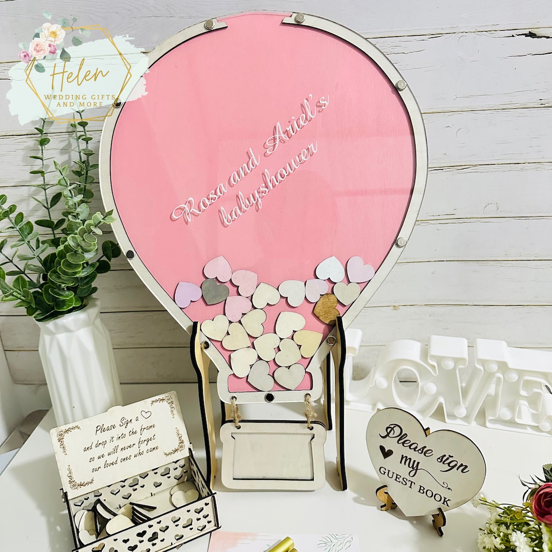 Hot Air Balloon Guest Book, Alternative Guestbook Sign Drop Box Air