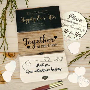 Vintage Heart Guest Book Box – Personalized Wedding Keepsake Idea, Advice and Wishes Box, Memory Box, Gift Box for Couple