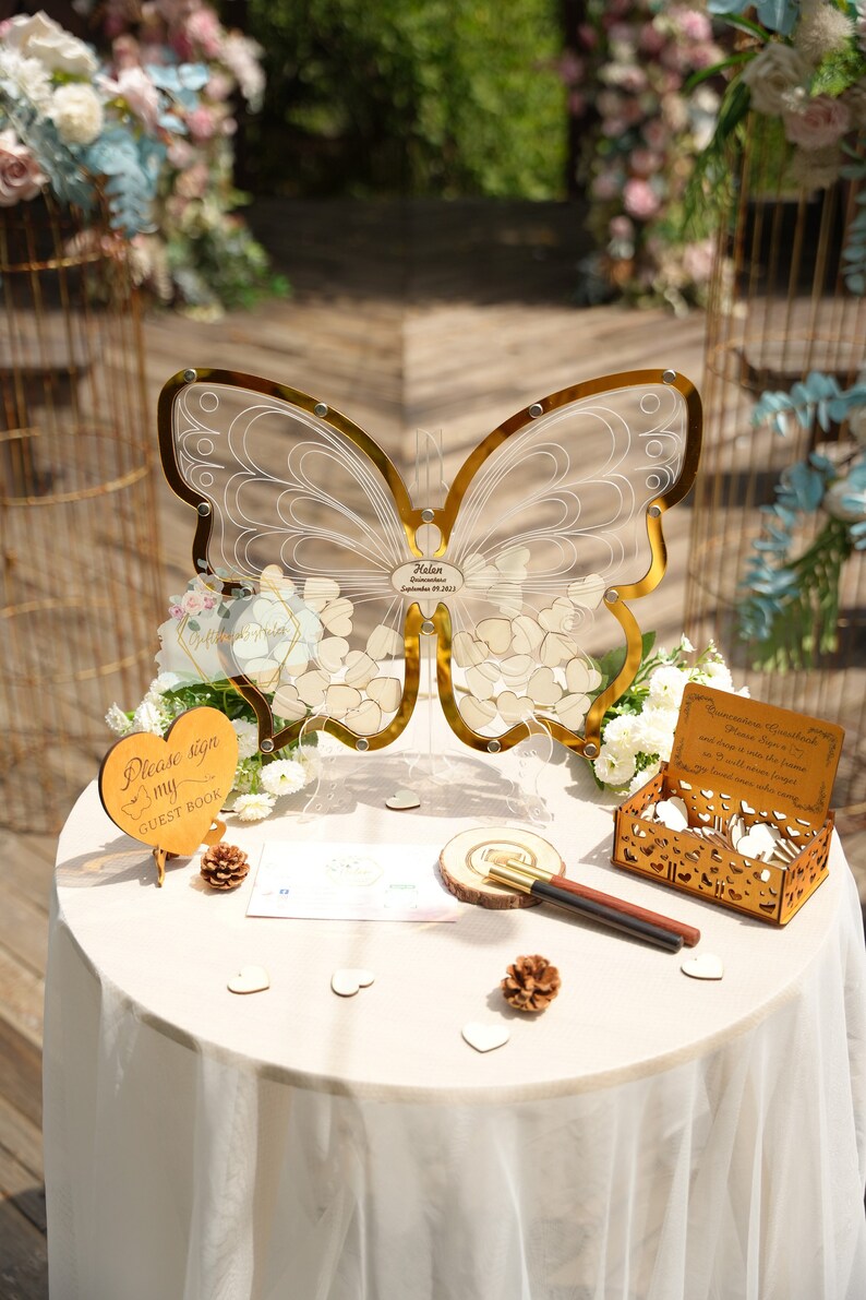 Elegant Butterfly Guest Book for Quinceañera Make Your Etsy
