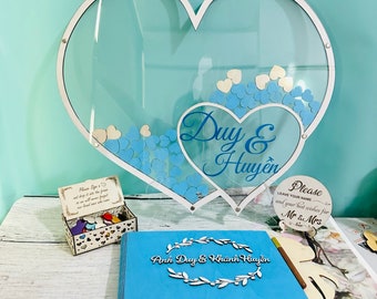 Unique Heart Guest Book for Your Wedding Memories, Heart Guest Book for Your Beautiful Wedding, Wedding Sweet Heart Guest Book Alternative